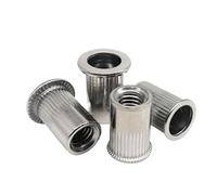 M3 M4 M5 M6 M8 M10 M12 316 A4-80 Stainless Steel Insert Rivet Nut Flat Head Small Rivnut Nutsert 10/20-100Pcs(Small head,10pcs M12)