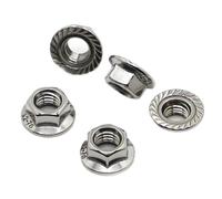M3 M4 M5 M6 M8 M10 M12 A2-70 304 Stainless Steel Hexagon Hex Head Serrated Spinlock Flange Nut Locknut Lock Nut DIN6923(M4 20pcs)