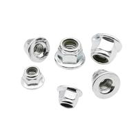 M3 M4 M5 M6 M8 M10 M12 Black Carbon 304 A2 Stainless Steel Hex Flange Nylon Insert Lock Nut Self-locking Nylock Locknut(Silver carbon steel,M5 50pcs)