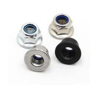 M3 M4 M5 M6 M8 M10 M12 Black White Carbon A2 Stainless Steel Hex Flange Nylon Insert Lock Nut(304 Stainless Steel,M8 5pcs)