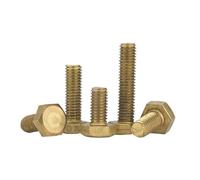 M3 M4 M5 M6 M8 M10 M12 Brass Flat Head External Hexagonal Bolt Metric Thread External Hexagonal Screw(8mm,M4-5pcs)