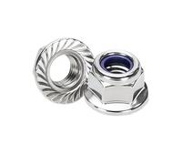 M3 M4 M5 M6 M8 M10 M12 flange locking nut DIN 6926, A2 stainless steel hexagonal serrated, self-locking(M5 (20pcs))