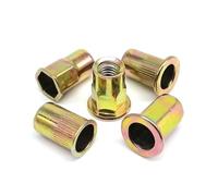M3 M4 M5 M6 M8 M10 M12 Flat Head Small Countersunk Thread Semi-hexagon Hex Rivet Nut Insert Rivnut Nutsert Carbon Steel(Type B,20pcs M12)