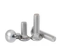M3 M4 M5 M6 M8 M10 M12 GB12 304 Stainless Steel Round Head Screw Bolt 40mm 5Pcs M6