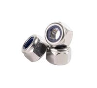 M3 M4 M5 M6 M8 M10 M12 M14 M16 M18 M20 M22 M24 M30 304 Stainless Steel Hex Nylon Insert Lock Nut Self-locking Locknut DIN985(5pcs M18-2.5)