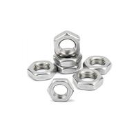 M3 M4 M5 M6 M8 M10 M12 M14 M16 M20 M24 M27 M30 M33 M36 M42 304 Stainless Steel Flat Hex Hexagon Thin Nut(M5 100pcs)