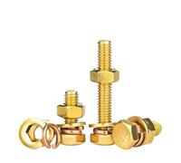 M3 M4 M5 M6 M8 M10 M12 M16 Copper Outer External Hexagon Hex Head Bolt Screws with Full Thread and Nuts Washers Kit(M3X8mm 10sets)