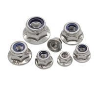 M3 M4 M5 M6 M8 M10 M12 Prevailing torque type hexagon nuts with flange and with non-metallic insert Flange nuts 3-30PCS(M3-30pcs)