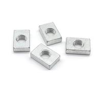 M3 M4 M5 M6 M8 Zinc Plated Black Square Nuts 10/50pcs Thin Rectangular Slider Block Nuts(10pcsxM4-15x8x2mm)