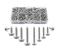 M3,M4 Self Tapping Screws Metal With Washers,280 pcs Pan Head Stainless Steel Drilling Wood Screw Assortment Kit,10 Types(8/10/12/16/20/25mm),Round Countersunk Machine Screw Fasteners(Silver)