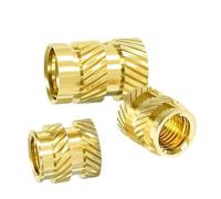 M3-M6 M8 Knurled Brass Insert Nut, Hot Melt Heat Injection Molding 3D Print Copper Threaded Embed Nut for Auto Parts, 1.5-15mm Length(Length 5mm,M4(OD6mm)50pcs)