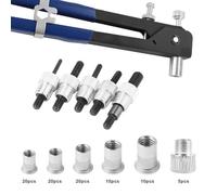 M3-M8 Heavy Duty Hand Riveter Rivet Gun Kit Threaded Rivet Nut Set Tool-86Pcs