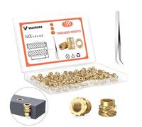 M3 Threaded Inserts - 100 Pieces M3x4x4.6 Brass Heat Set Insert for Plastic Parts - Metric knurled Nuts - Insert by Heat into 3D Printing Components