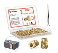 M3 Threaded Inserts - 100 Pieces M3x5.7x4.6 Brass Heat Set Insert for Plastic Parts - Metric knurled Nuts - Insert by Heat into 3D Printing Components