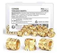 M3 Threaded Inserts for 3D Printing, 100pcs M3 x 4 x 4.5mm Brass Heat-Set Insert Nuts for Plastic Parts