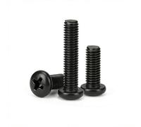 M3 x 25mm (50 Pack) Pan Head Machine Screws Black Oxide 304 Stainless Steel, Fully Threaded, Phillips Drive for Furniture Repairs and 3D Printer