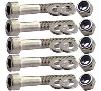 M3 x 50mm Socket Cap Bolts Sets Marine A4 Stainless Steel with Nuts and Washers, Part Thread Bolts - Corrosion Resistant Fasteners (Pack of 5)