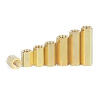M3 x 5mm Brass Straight PCB Pillar, Female Threaded Brass Hex Standoff Pillar Spacer, 100Pcs