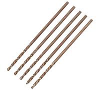 M35 Cobalt Drill Bits Set, 5pcs 5% Cobalt HSS Split Point for Hardened Stainless Steel Metal Wood Plastic, Reduced Wandering