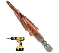 M35 Cobalt Step Drill Bit for Metal, HSS Spiral Step Drill Bit Grooved Stepped 6.35mm Hex Shank Multiple Hole Metric 3-13mm Titanium High Speed Steel Cone Cutter for Stainless Steel Wood Plastic DIY