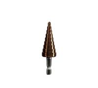 M35 HSS Cobalt Hex Cone Step Drill Bit Titanium Coated Multiple Hole Cutter Drilling Stainless Steel, Aluminium, Metal, Plastic, Wood - High Step Bit for Power Tools (9 Step Bit (4-20mm))