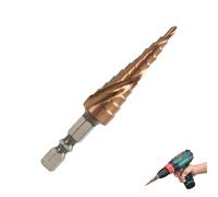 M35 Step Drill Bit for Metal, Cobalt High Hardness Cone Drill Bit 3-13mm Hex Shank Double Blade Spiral Hole Cutter, Durable Step Drill Bit for Stainless Steel, Wood, Plastic 1Pc