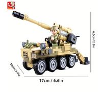 (M38-B0751) 159PCS Bricks Sluban 0751 Tank Model Building Block Toys Morden Military Self-propelled Artillery Army Truck Construction Kiit Children Diy Bricks Toy