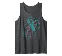 M3GAN This is The Part Where You Run Neon Schematics Tank Top, Men, Dark Heather Grey, Medium