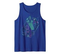 M3GAN This is The Part Where You Run Neon Schematics Tank Top, Men, Royal Blue, Medium