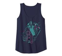 M3GAN This is The Part Where You Run Neon Schematics Tank Top, Women, Navy Blue, Medium