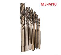 M3M10 Metric Spiral Flute Right M35 Set Taps Iron for Hss Screw Hand Thread Tap Drill Bits for Stainless Steel Alloy Steel Cobalt Copper Aluminium and Zinc Workshop Tool（6Pcs）