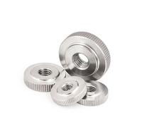 M3M4M5M6M8M10M12 304 Stainless Steel Hand Nut Knurled Thin Head Nut GB807 Flat Head Nut(M5-10pcs)