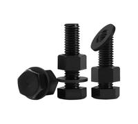 M3M4M5M6M8M10M12 Black Nylon Outer Hexagonal Bolt Nut Washer Sets Plastic Insulated Metric Hex Head Screw Gasket Combination(M3x15mm-50Sets)