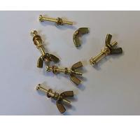 M3X25 BRASS PAN HEAD BOLTS NUTS & WASHERS & WING NUTS PACK 0F 5 BRASS SET SCREWS