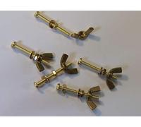 M3X30 BRASS PAN HEAD BOLTS NUTS & WASHERS & WING NUTS PACK 0F 5 BRASS SET SCREWS