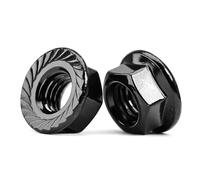 M4-0.7 Serrated Flange Hex Nuts, Hexagon Flange Nuts 304 Stainless Steel Black Oxide, Metric Hex Lock Nuts, DIN6923 (50 pcs)