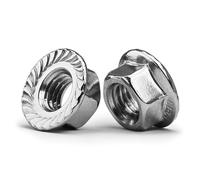 M4-0.7 Serrated Flange Hex Nuts, Hexagon Flange Nuts 304 Stainless Steel, Metric Hex Lock Nuts, DIN6923 (100 pcs)