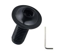 M4-0.7 x 10mm Flanged Button Head Socket Cap Screws (100 pcs), 304 Stainless Steel 18/8, Black Oxide Coated, Allen Hex Drive, Fayeploo (with hex Wrench)