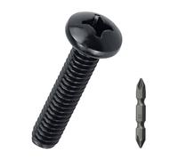 M4-0.7 x 20mm Phillips Pan Head Machine Screws 100 Pcs, Stainless Steel 304 (18-8), Black Coated, Fayeploo (with Phillips Bit)