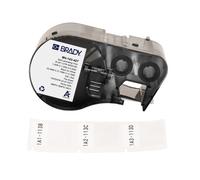 Brady Self-Laminating Vinyl Pre-Sized Labels for Label Printer BMP41/BMP51/BMP53/M511-200 Self Adhesive Printer Labels - Black on White, Transparent (25,40 mm (W) x 31,75 mm (H)) - M4-143-427