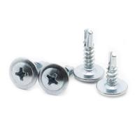 M4.2 Blue Zinc Plated Carbon Steel Round Head Drill Type Self Tapping Screw Drilling Tail Screws for Sheets Wood Roofing Plastic(25mm)