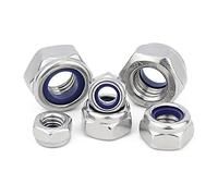 M4 304 Stainless Steel Nyloc Lock Nut,4mm Self Nylock Locking Nuts with Nylon Inserts (Pack of 20)