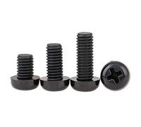 M4 / 4mm Black Nylon Pan Round Head Phillips Screws Plastic Machine Screws (NO.562)(M4 x 10 mm,10Pcs)