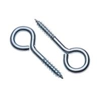 M4 (4mm Diameter) 20mm Eye Screws Hooks in Eyes Bolt (Pack of 50) Zinc Plated Eyebolts for Garden/Wood/Wall Self Tapping Vine Metal Eyelet Ring Shape Screw Hook Indoor Outdoor