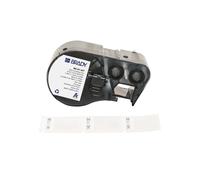 Brady Self-Laminating Vinyl Pre-Sized Labels for Label Printer BMP41/BMP51/BMP53/M511-180 Self Adhesive Printer Labels - Black on White, Transparent (25,40 mm (W) x 38,10 mm (H)) - M4-91-427