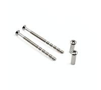 M4 Chrome Internal Door Handle Screw Connecting Bolts w/Sleeves, 2 Screws, Door Handle Fixing Screws, Through Bolts for Door Handles, Replacement Screws for Roses, Knobs, Escutcheons & Lever Handles