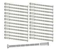 M4 Door Handle Bolt Through Fixings, 25Pcs M4 Door Handle Fixing Screws and Sleeves Nickel Plated Connecting Screw for Doors Handles Cabinet Drawers