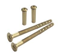 M4 Door Handle Knob Through Bolts Connecting Sleeve Brass - Pack of 2