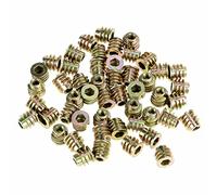 M4 Hex Socket Flanged Insert Nuts 50 Pcs Zinc Alloy Threaded Wood Fasteners for DIY Cabinet Assembly Furniture Building and Woodworking Projects