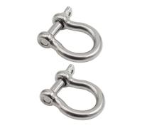 M4-M38 D Bow Ring Shackle 0.12-12 Ton Capacity D-Shackle Ring Use For Heavy Duty Construction Rigging Hauling Tie Downs Hanging(M14 1.5T 2PACK)